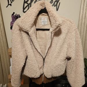 Brazilian tan and brown Blue Steel fluffy jacket! Stunning!